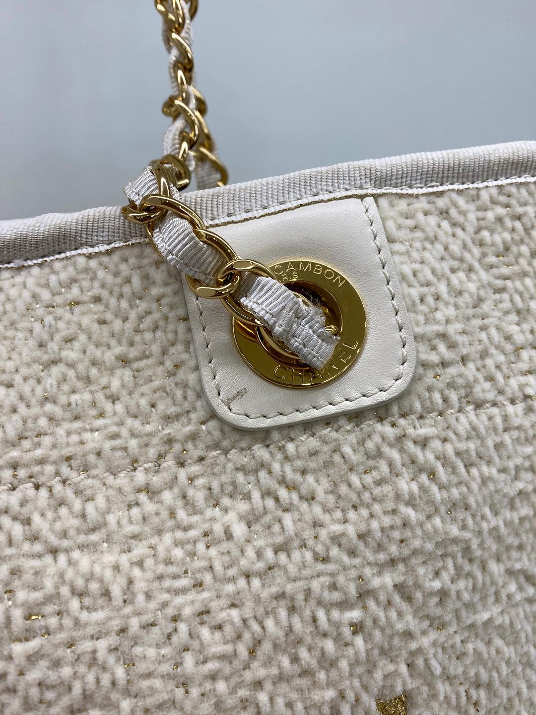 Chanel Deauville Beige Boucle GHW For Sale 1