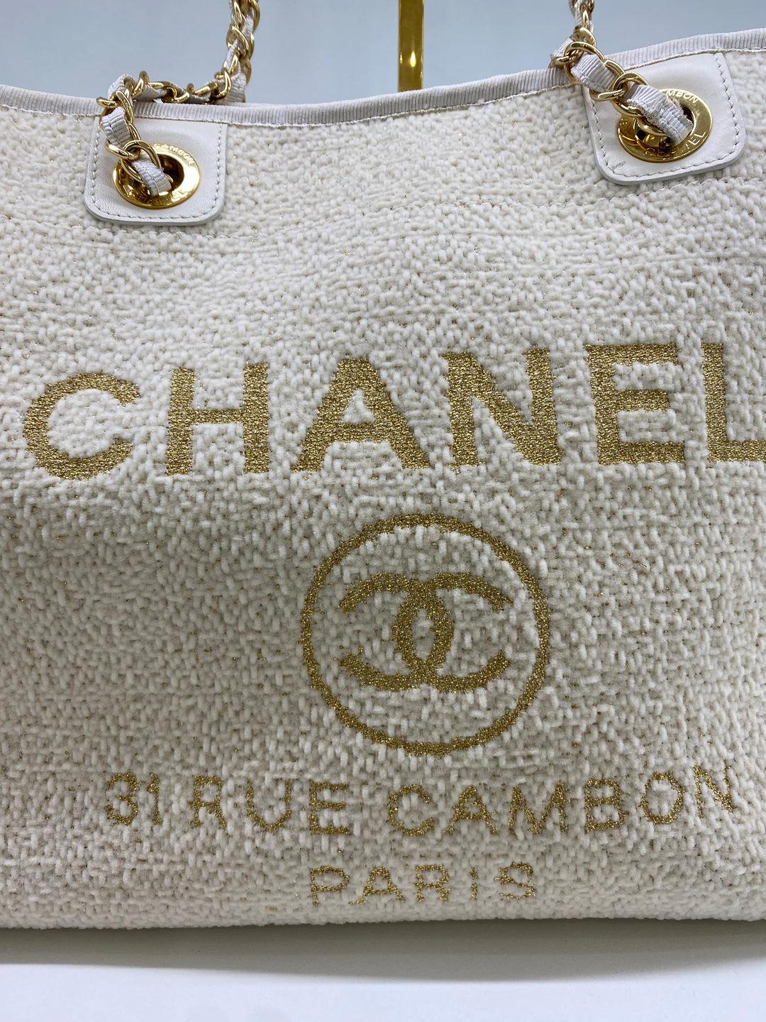 Chanel Deauville Beige Boucle GHW For Sale 2