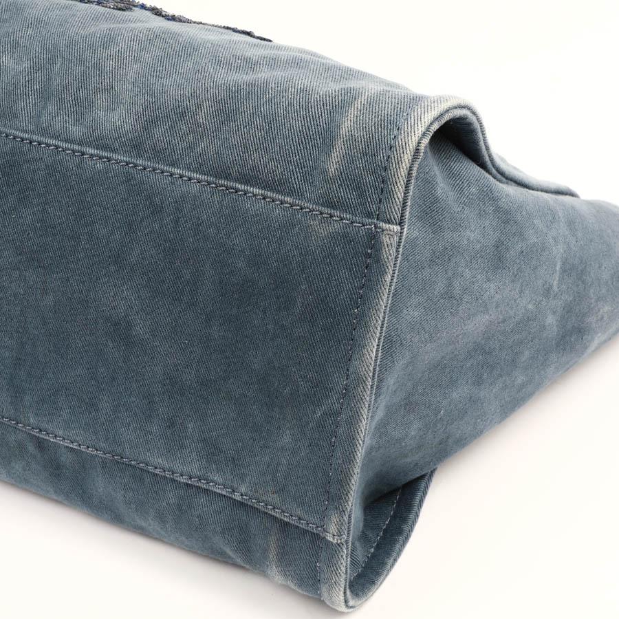 Gray CHANEL Deauville Blue Denim Bag