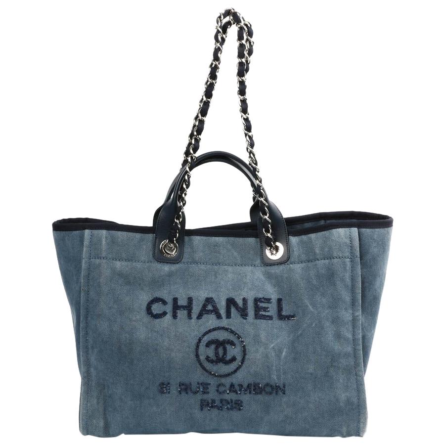 CHANEL Deauville Blue Denim Bag
