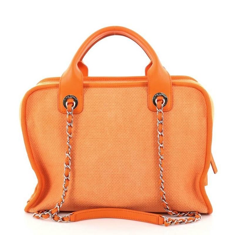 Chanel Deauville Bowling Bag Canvas Large at 1stDibs