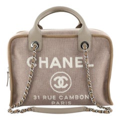 Chanel Deauville Bowling Bag Canvas Large