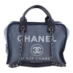 Chanel Deauville Bowling Bag Canvas Large