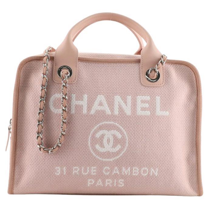 Chanel Deauville Bowling Bag Canvas Large at 1stDibs