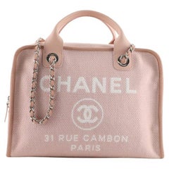 Chanel Deauville Bowling Bag Canvas Large