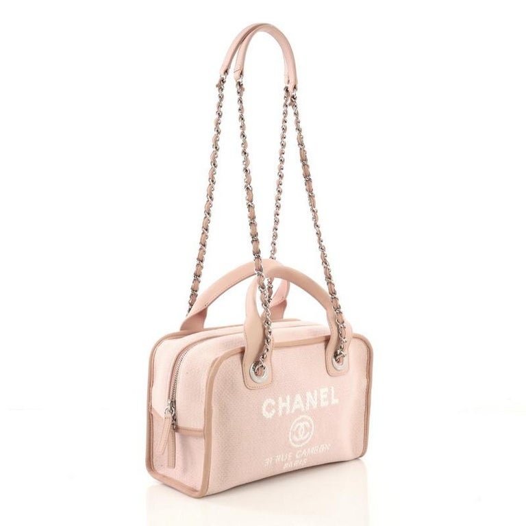 Chanel Deauville Bowling Bag Canvas Small at 1stDibs