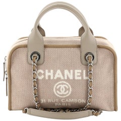 Chanel Deauville Bowling Bag Canvas Petit