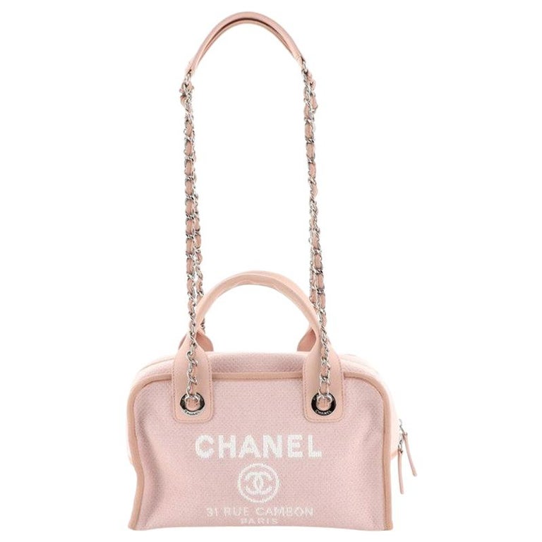 Chanel Deauville Bowling Bag Canvas Small at 1stDibs
