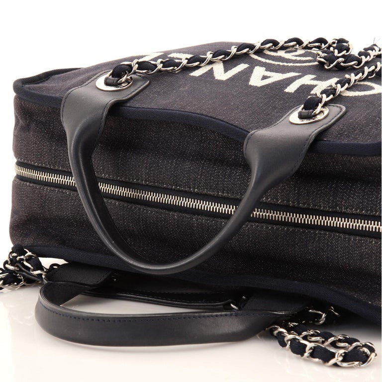 Chanel Deauville Bowling Bag Denim Large at 1stDibs