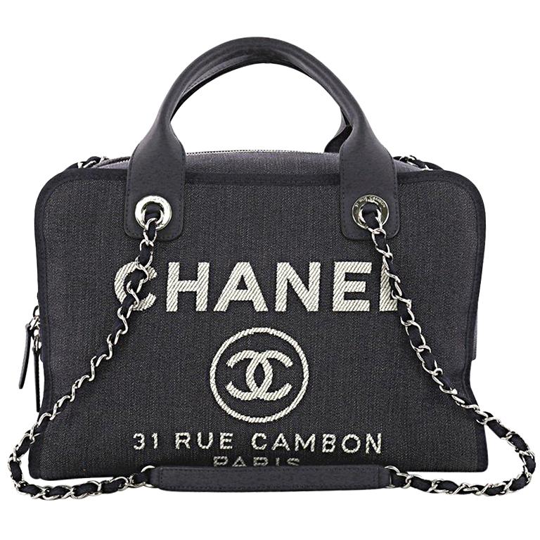 Chanel Deauville Bowling Bag Denim Large