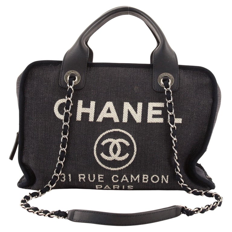 Chanel Deauville Bowling Bag Denim Large at 1stDibs