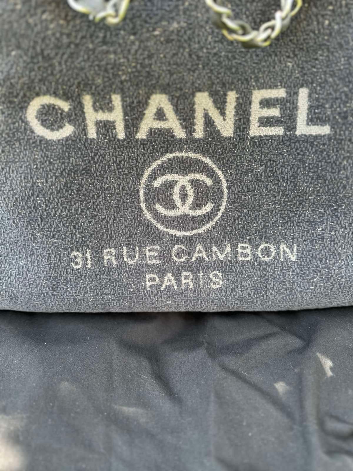 Women's Chanel Deauville Canvas Tote Bag For Sale