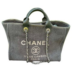 Chanel Deauville Canvas Tote Bag