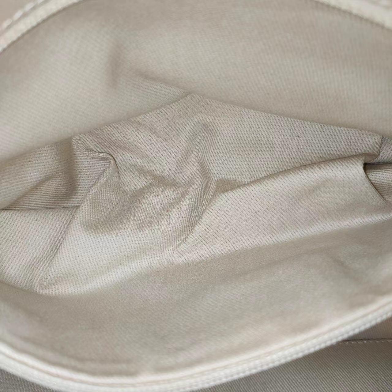 Chanel Deauville Chain Shoulder Bag Beige Raffia and Tweed 9
