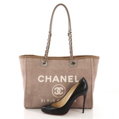 Chanel Deauville Kette Tragetasche aus Segeltuch