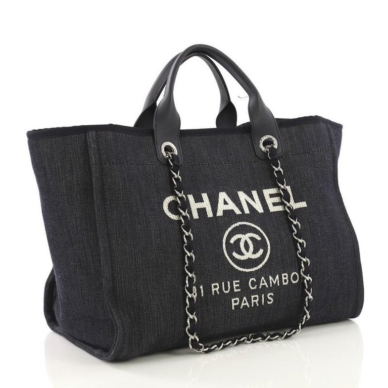 Chanel Deauville Chain Tote Denim Medium at 1stDibs