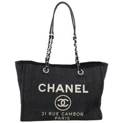 Chanel Deauville Chain Tote Denim Small