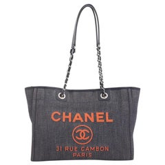 Chanel Deauville Chain Tote Denim Small