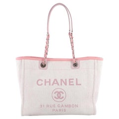 Chanel Deauville Chain Tote Raffia Small