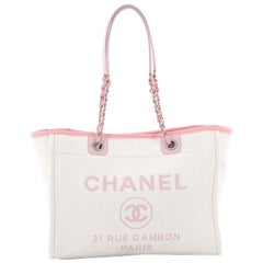Chanel Deauville Chain Tote Raffia Small