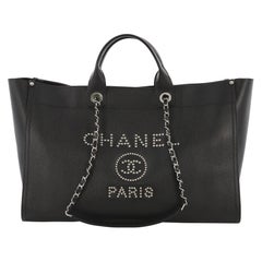 Chanel Deauville Chain Tote Studded Caviar Large