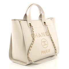 Chanel Deauville Kette Tote Nieten Kaviar Klein