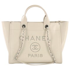 Chanel Deauville Chain Tote Studded Caviar Small