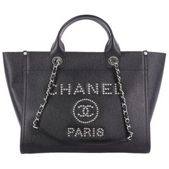 Chanel Deauville Chain Tote Studded Caviar Small