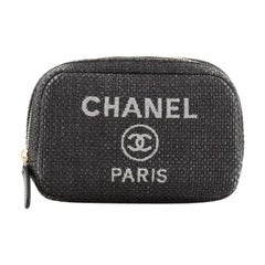 Chanel Deauville Curvy Cosmetic Pouch Raffia Small