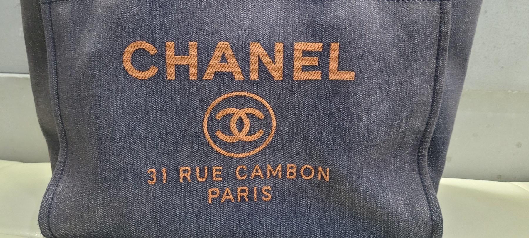 Chanel Deauville Denim Blue Chain Handbag Shoulder Bag  2