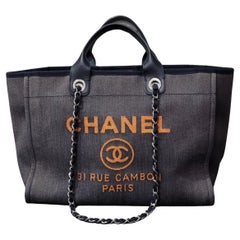 Chanel Deauville Denim Blue Chain Handbag Shoulder Bag 