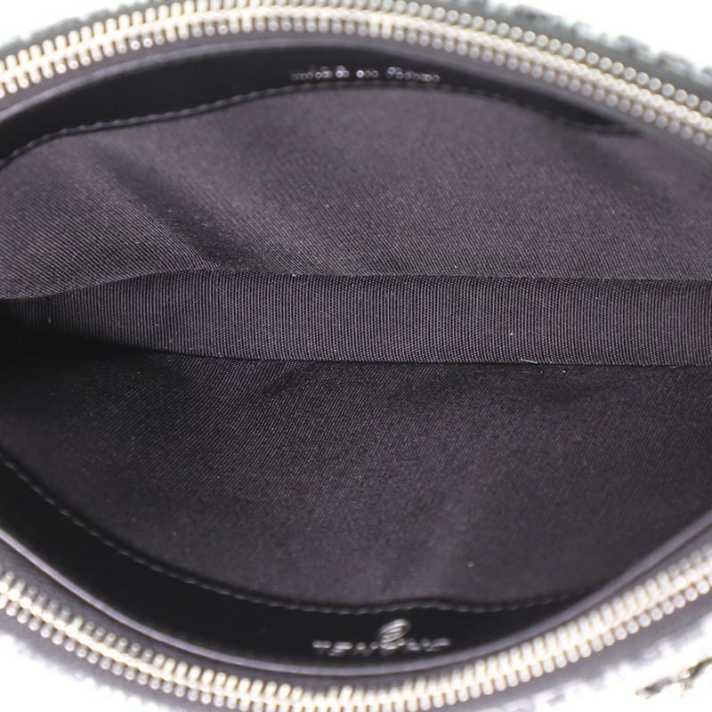 Chanel Deauville Double Zip Clutch with Chain Raffia In Good Condition In NY, NY