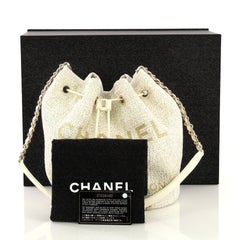 Chanel Deauville Drawstring Bucket Bag Raffia Medium