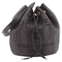 Chanel Deauville Drawstring Bucket Bag Raffia Medium