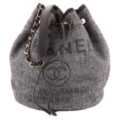 Chanel Deauville Drawstring Bucket Bag Raffia Medium