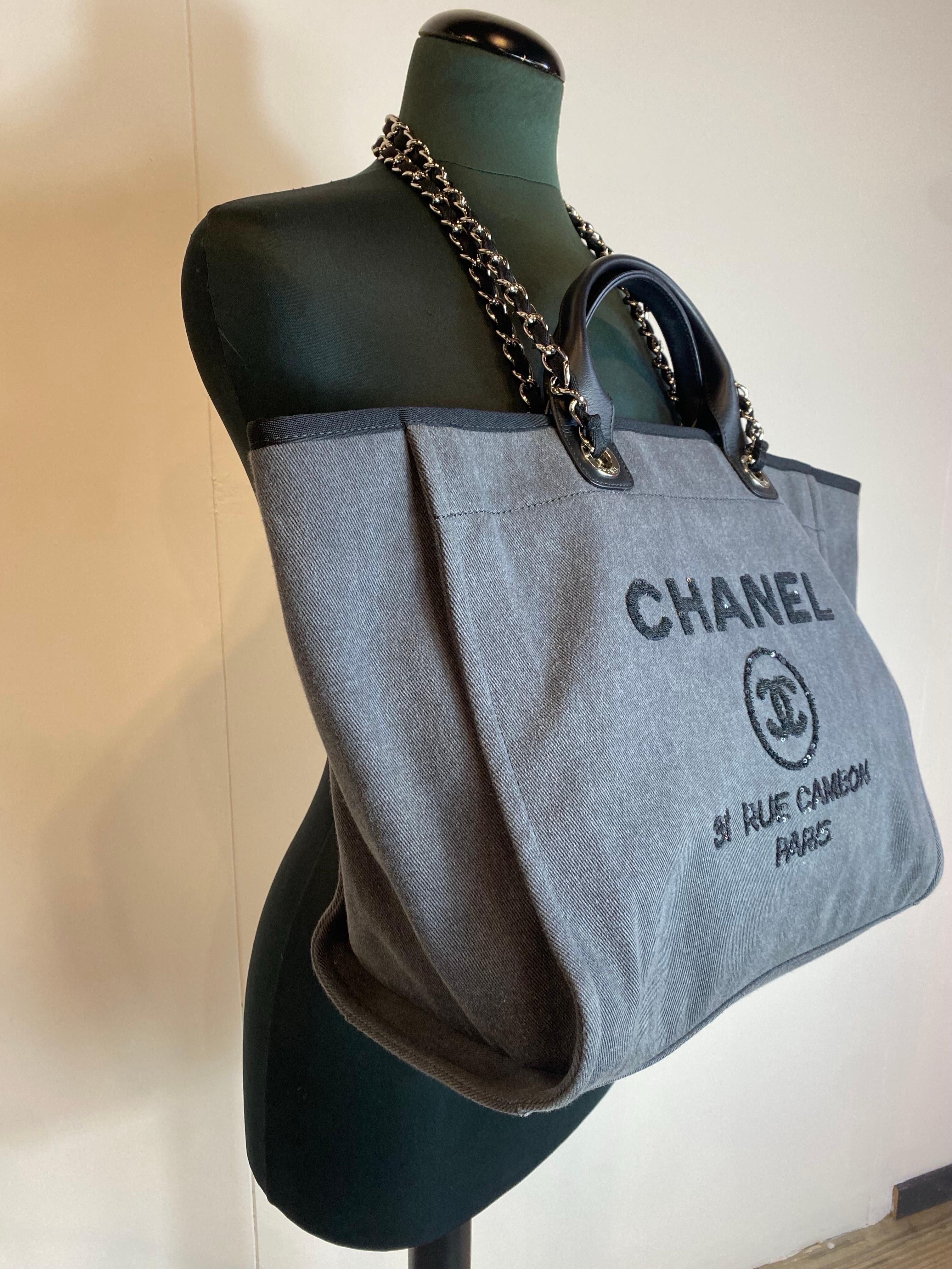Women's or Men's Chanel Deauville Grey Tote Bag