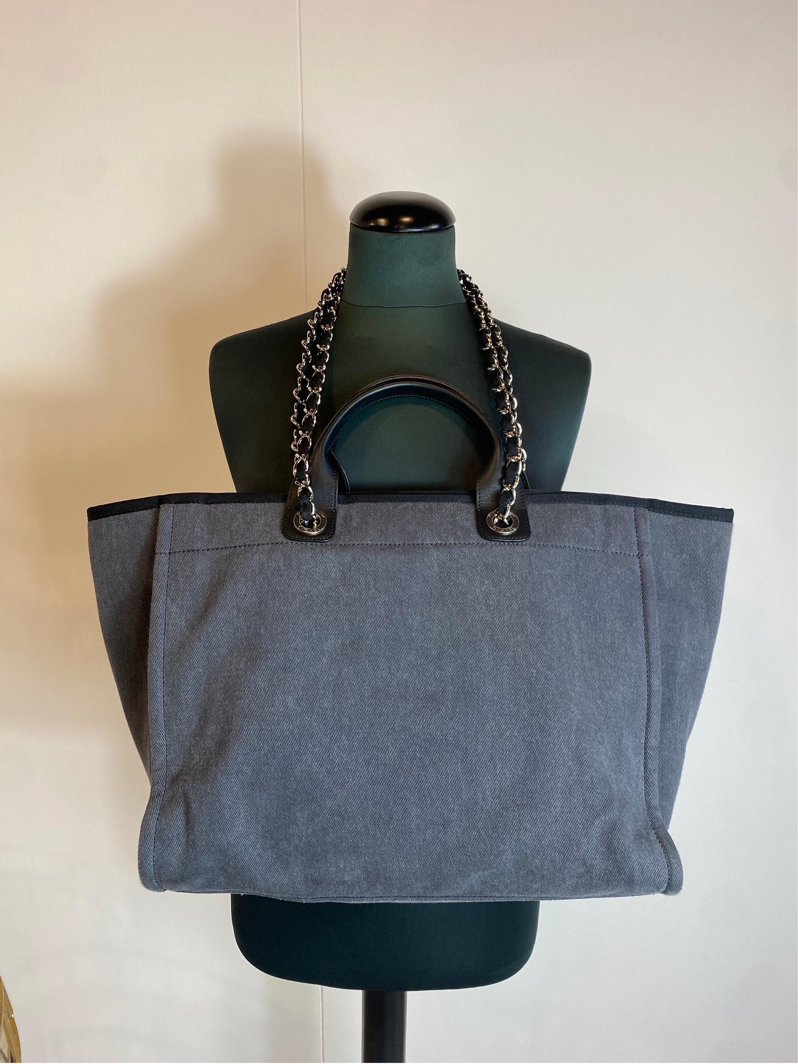 Chanel Deauville Grey Tote Bag 1