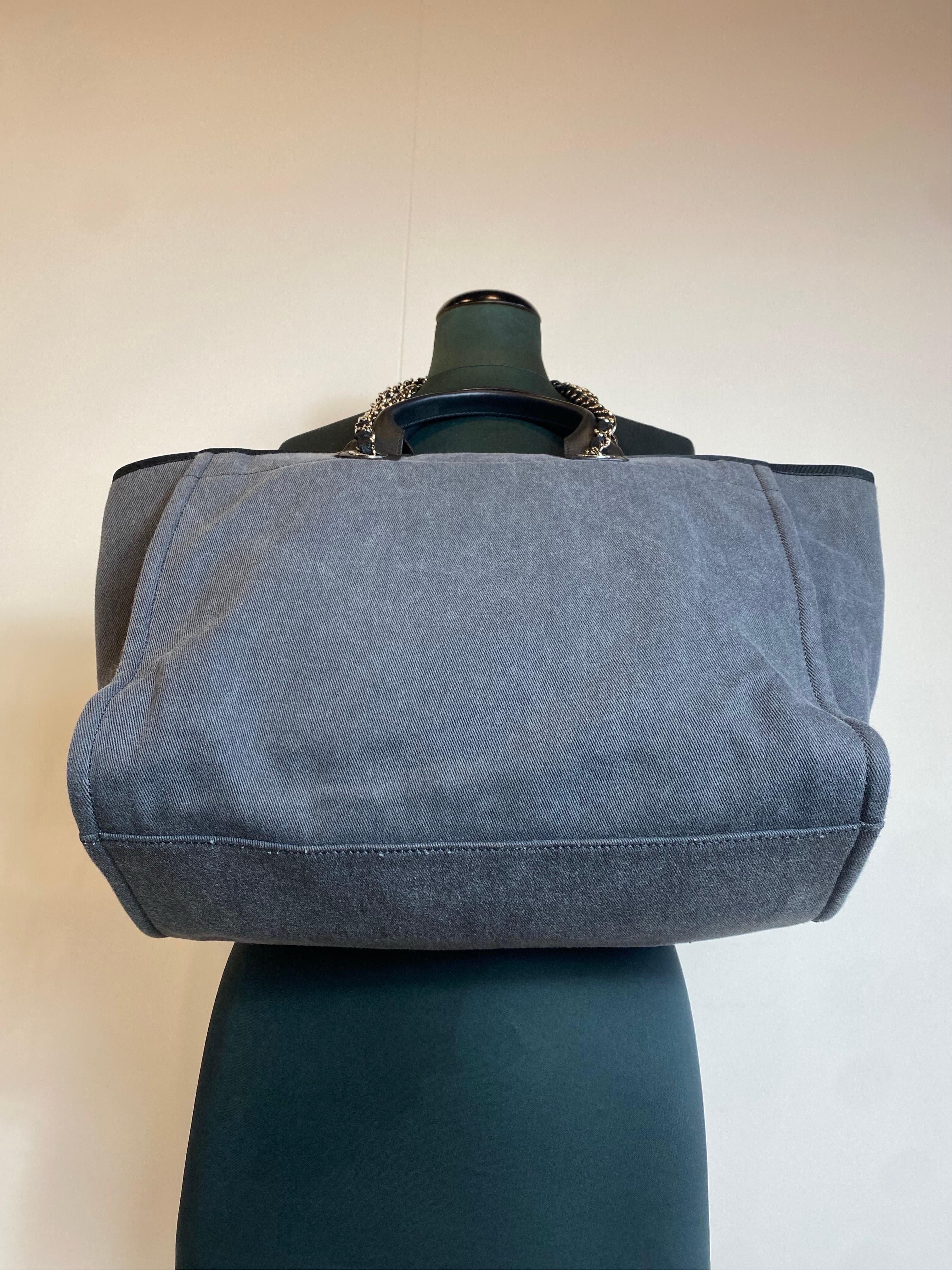 Chanel Deauville Grey Tote Bag 2