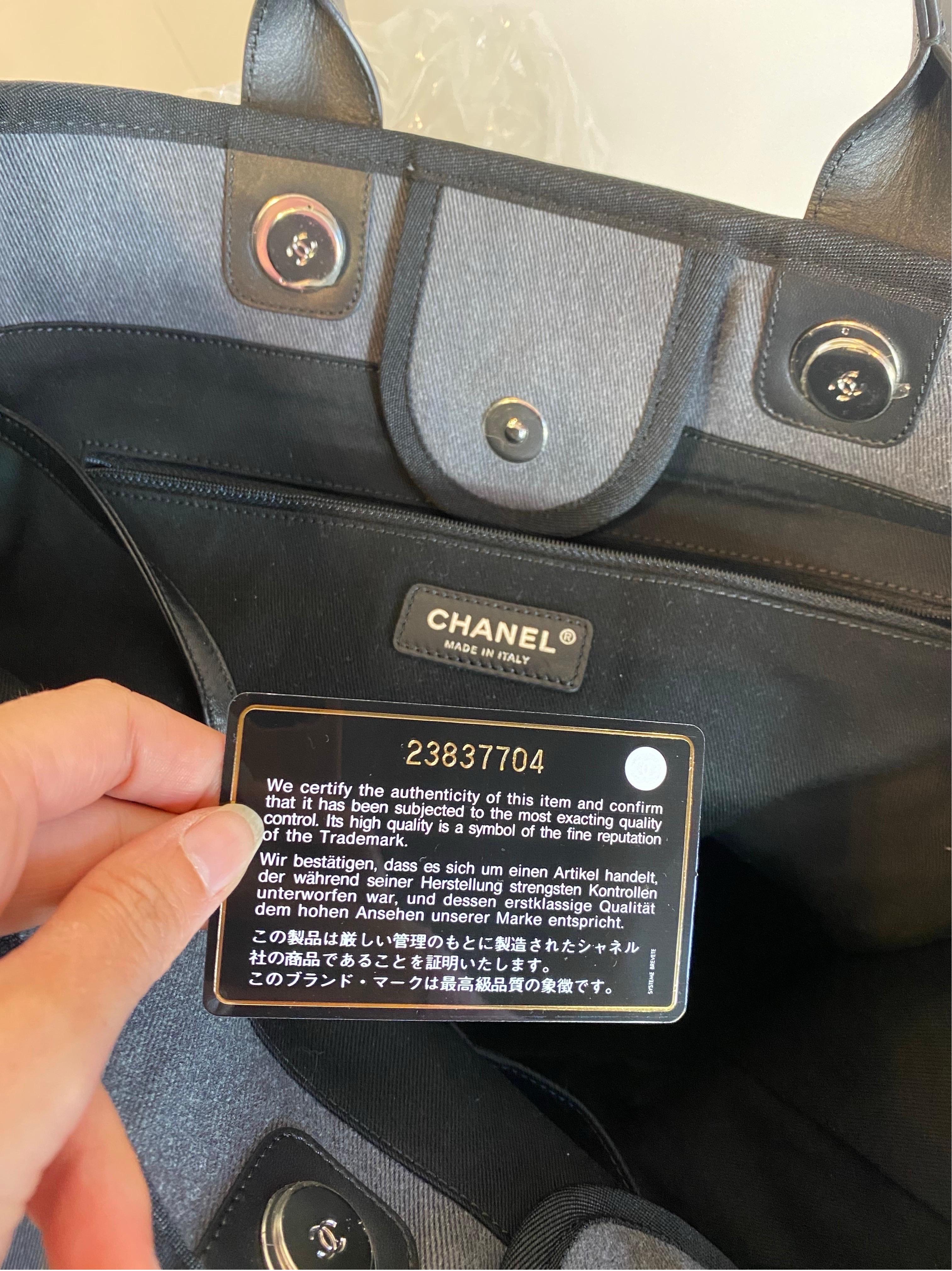Chanel Deauville Grey Tote Bag 4