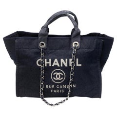 Chanel Deauville Grande Tela 31 Rue Blu Denim Tote CC-0921N-0008