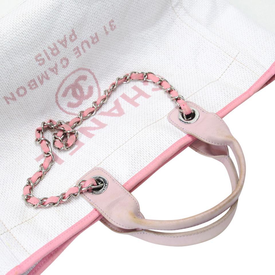 Chanel Deauville Grande Magenta 31 Rue Lienzo Rosa Tote CC-0921N-0014 8
