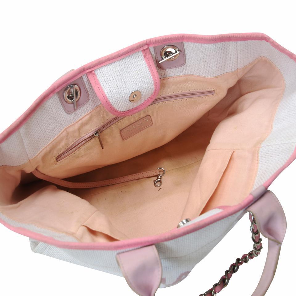 Chanel Deauville Grande Magenta 31 Rue Lienzo Rosa Tote CC-0921N-0014 10