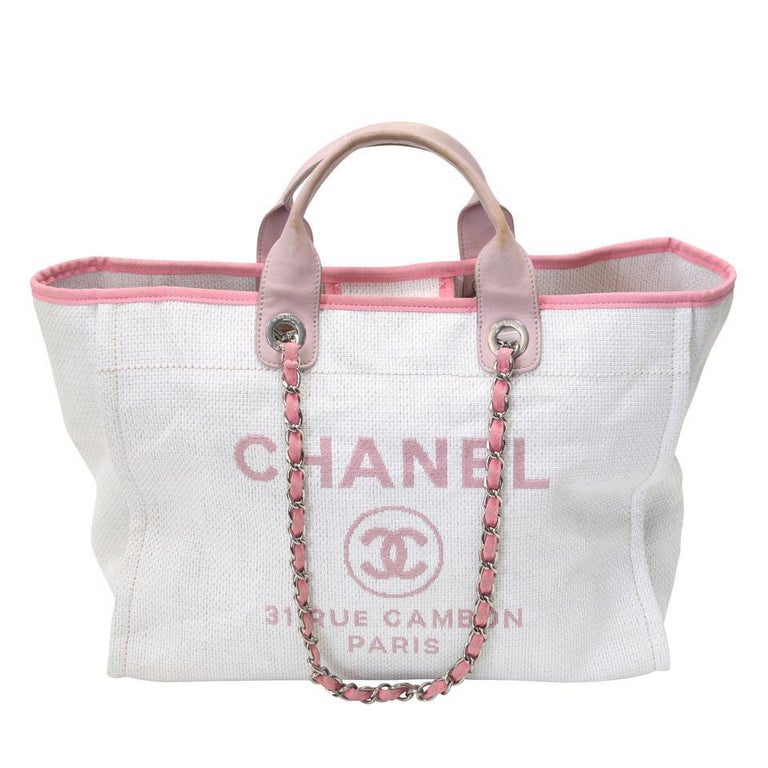 Chanel Deauville Large Magenta 31 Rue Pink Canvas Tote CC-0921N-0014 at  1stDibs  cc deauville tote, chanel 31 rue cambon bag pink, chanel 31 rue  cambon paris bag pink