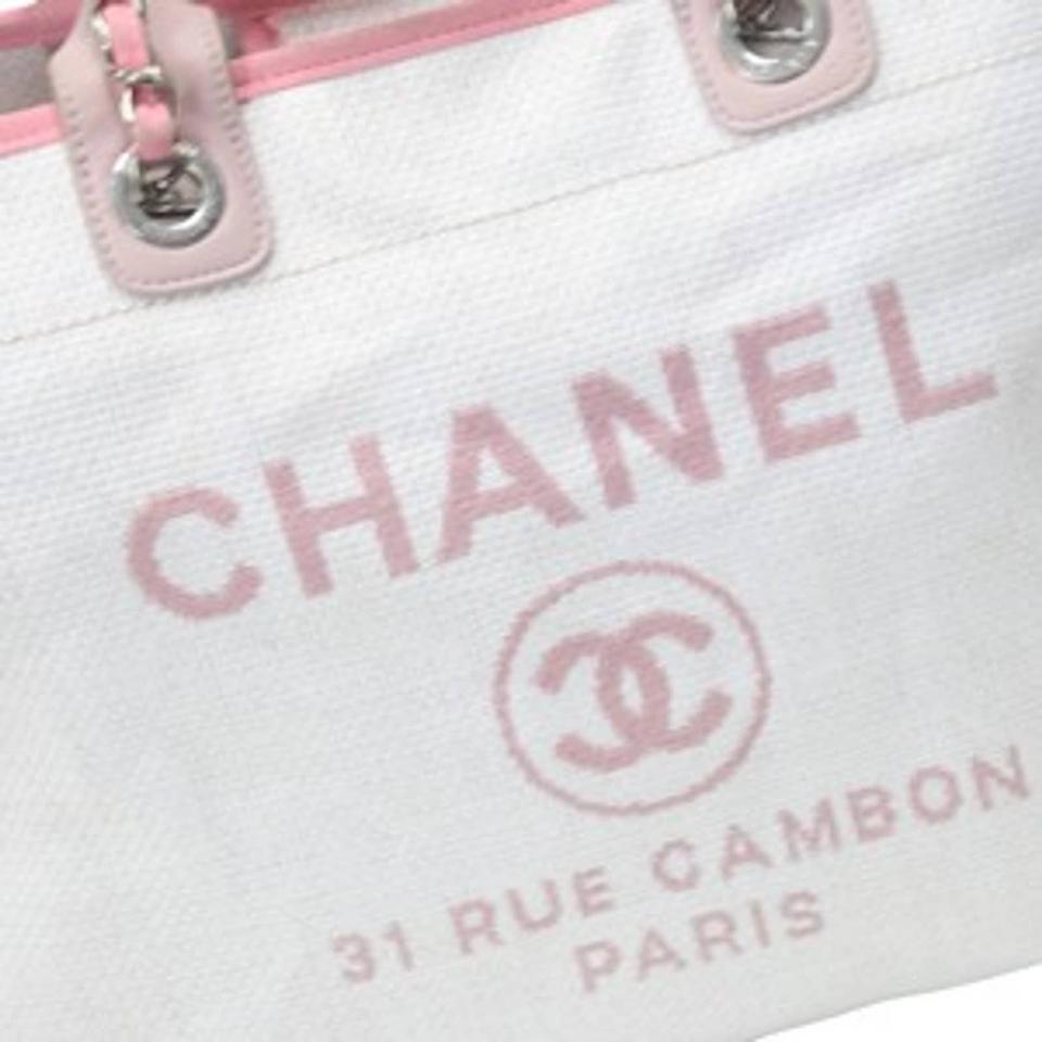 Women's Chanel Deauville Large Magenta 31 Rue Pink Canvas Tote CC-0921N-0014 