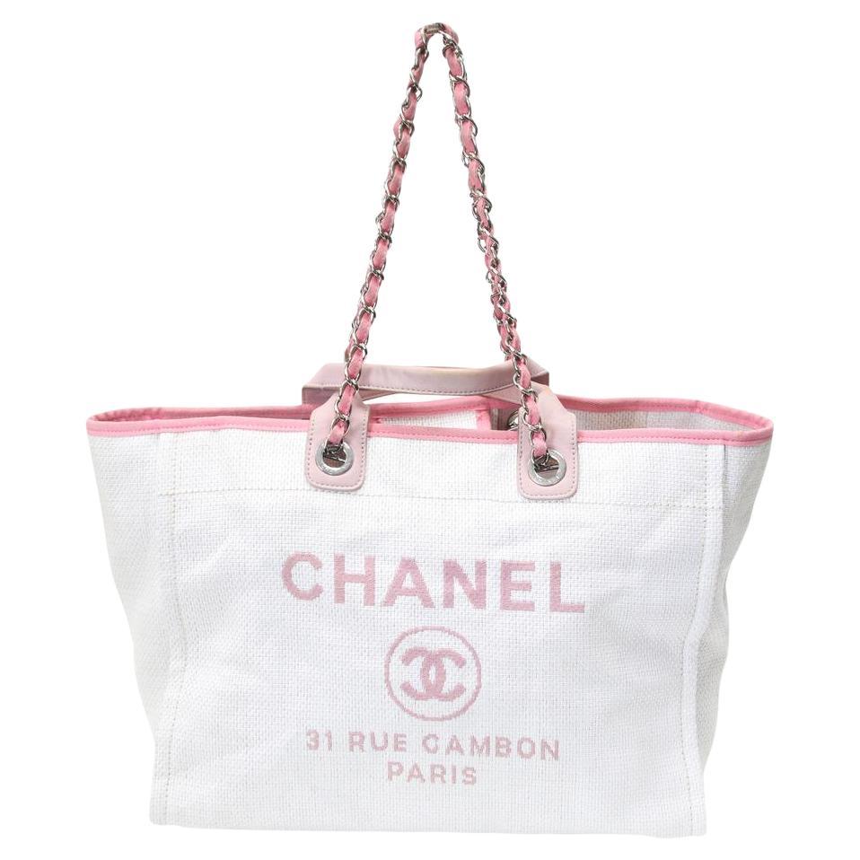 Chanel Deauville Large Magenta 31 Rue Pink Canvas Tote CC