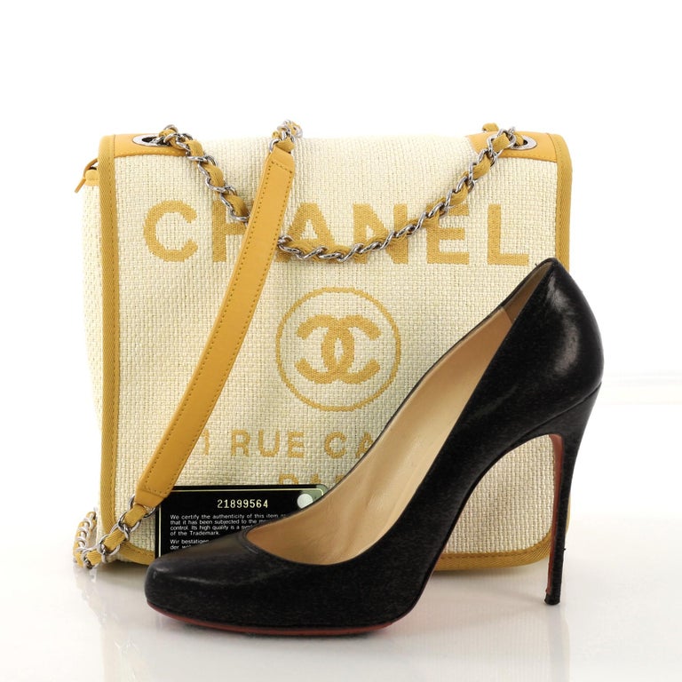 Chanel Deauville Messenger Bag Raffia Small at 1stDibs