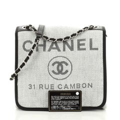 Chanel Deauville Messenger Bag Raffia Small
