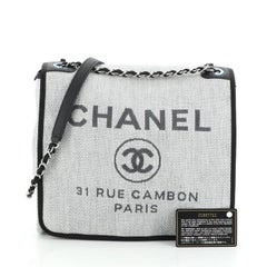 Chanel Deauville Messenger Bag Raffia Small