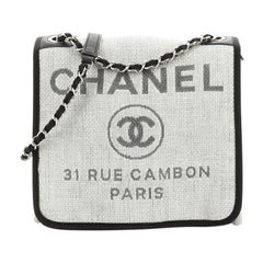 Chanel Deauville Messenger Bag Raffia Small