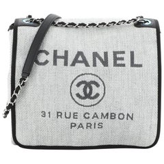 Chanel Deauville Messenger Bag Raffia Klein